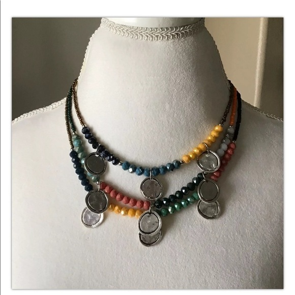 LAST 1! NEW Necklace Earrings SET Southwest Desert Colors Boho Medallions Beads - Picture 11 of 12